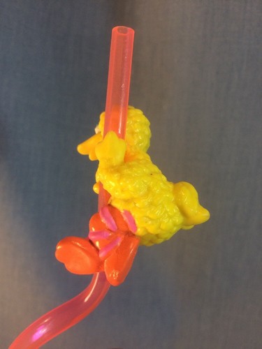 Applause Muppets Sesame Street Drink Silly Straw Hanger Clinger Figure Big Bird