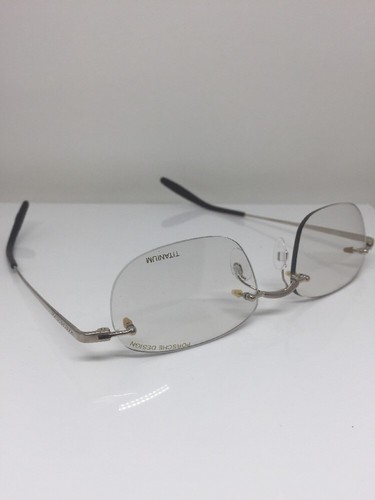 Pre-owned Porsche Design P7004 Eyeglasses C. A Satin Gold P 7004 Optical Eyewear 50mm In Clear Demo Lenses