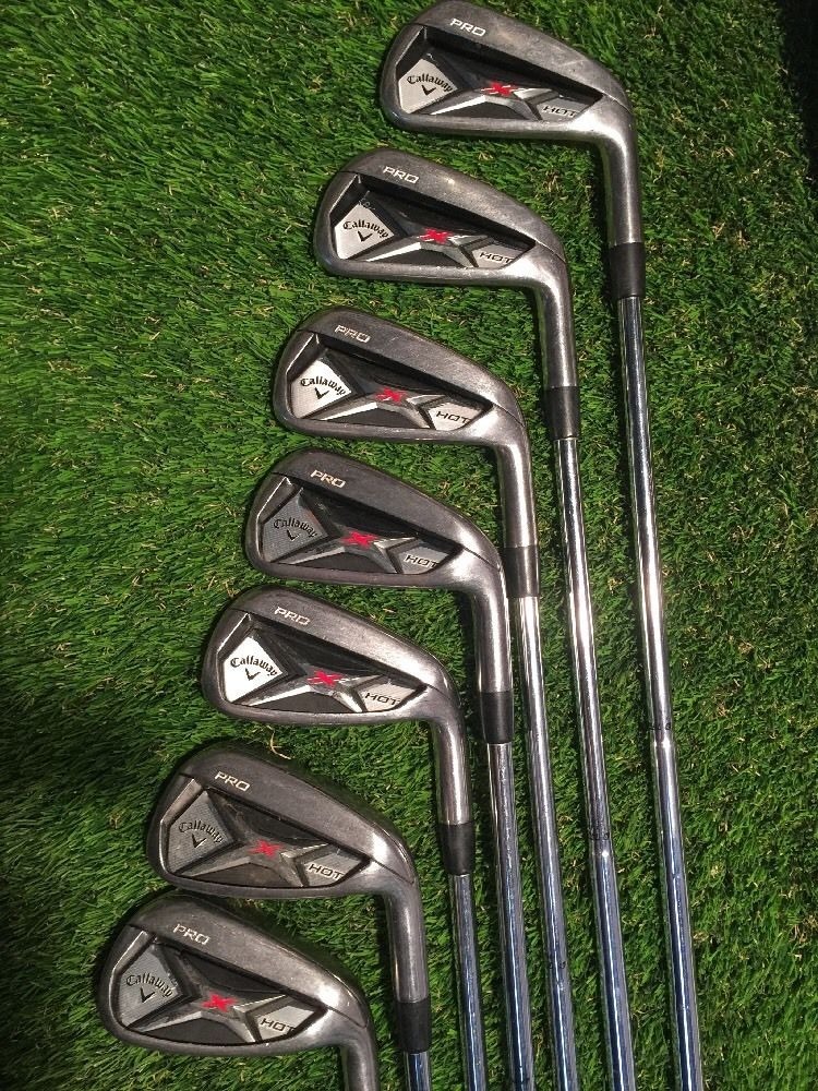 Callaway X hot Pro Irons 4AW project x 6.0 stiff shafts, new decade black/white grips swap