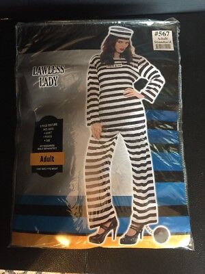 H4) Adult Lady Lawless Prisoner NIP Costume Costume #567 HaLLoWeeN