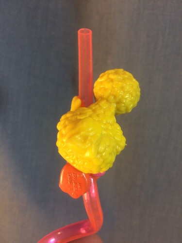 Applause Muppets Sesame Street Drink Silly Straw Hanger Clinger Figure Big Bird
