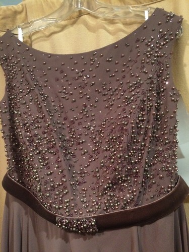 Montage Mon Cheri Cocoa Brown Mother Of The Bride Dress Beaded Size 16