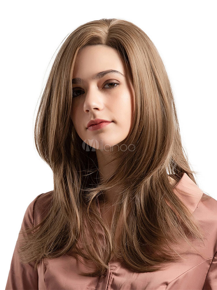 100 Human Hair Natural Long Straight Light Brown Fashion Women S