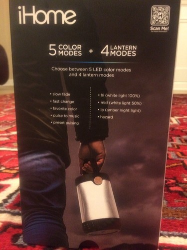 iHome iBT10 Splashproof Color Changing Rechargeable Bluetooth Lantern Speaker -