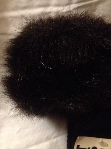 NWT Vintage Black Faux Fur Knit Boot Toppers O/S