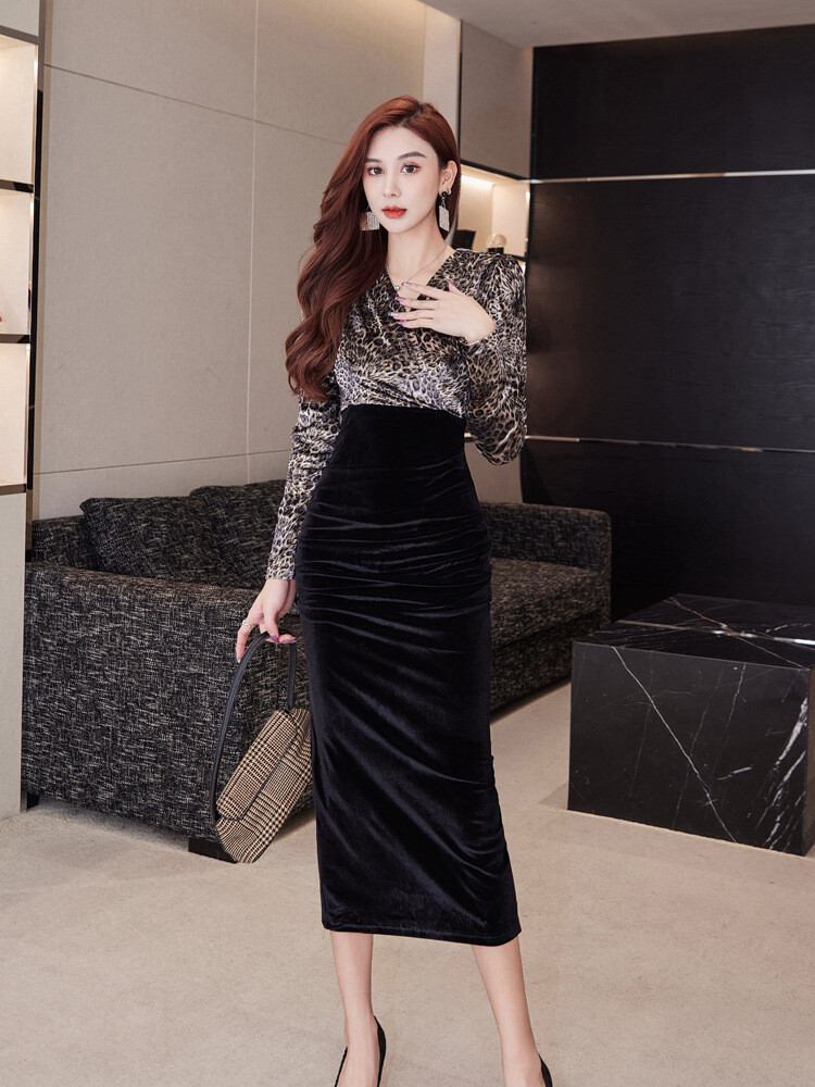 パーティードレス Fancy Leopard Cocktail Dress Cocktail Dresses Size 2-10 for Women Evening Party Designer