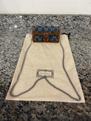 Gucci GG Monogram Dionysus Super Mini Denim Crossbody SPB-JB 336600