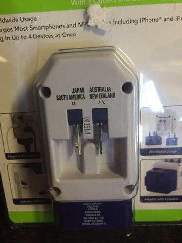 American Tourister All-in-One Adapter Plug Set with 2 Outlets and USB
