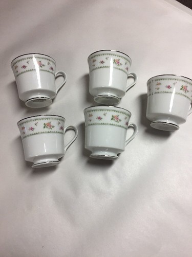 5 Abingdon Fine Porcelain China Cups, Made In Japan