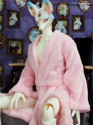 BJD id75 68/70 1/3 1/4 Doll Clothing Only Pink Bathrobe MSD MDD SD13 DD GHOST 2