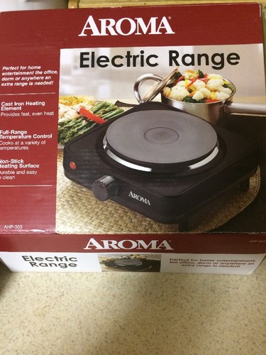Aroma Black Portable Travel Electric Single Hot Plate w/ Temperature Setting