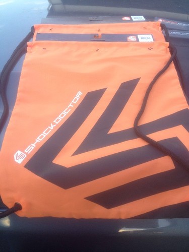 Shock Doctor Gear Bag Back Pack  Black Orange NWT Draw String Lot Of 4