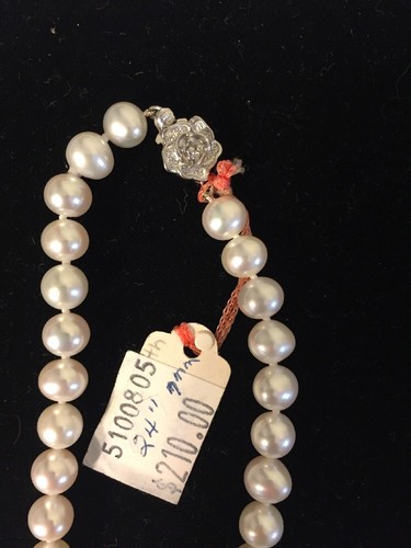 TAGS Sterling Silver Pearl Necklace Bracelet Lot 925 White Pearl