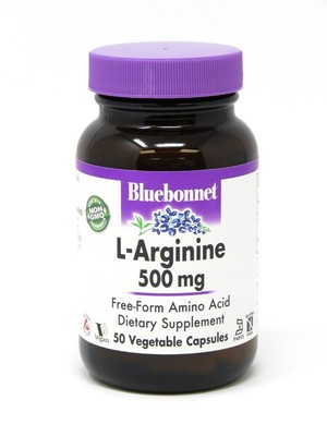 Bluebonnet L-аргинин 500 мг 50 растительных капсул