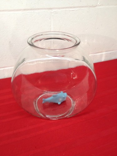 Glass Fish Tank - Drum Shaped Bowl Plant Terrarium Container 8.5