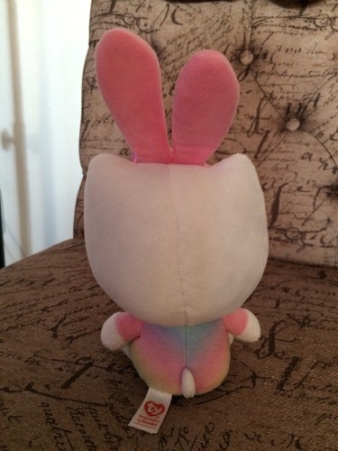 HELLO KITTY  BUNNY TY BEANIE BABY RAINBOW  TIE DYE EARS 2013