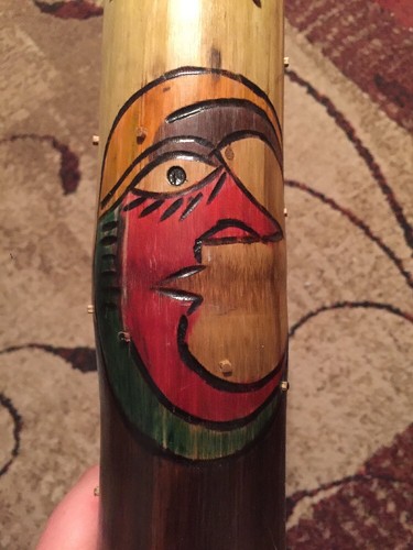 Australian Hand Crafted Rain Stick With Leaf, Moon, And Fish