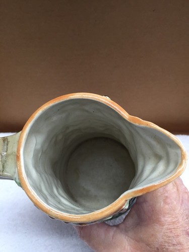 Vintage Victorian Style Ceramic Pitcher With  Raised Figures