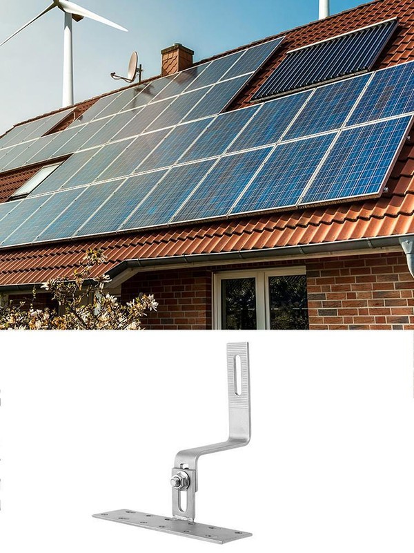 Upright 90 Degree Adjustable Hook Roof Panel Connector for Mounting Solar Panels