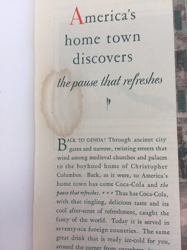 Vintage Coca Cola Ad February 1930 The Literary Digest Genoa. A