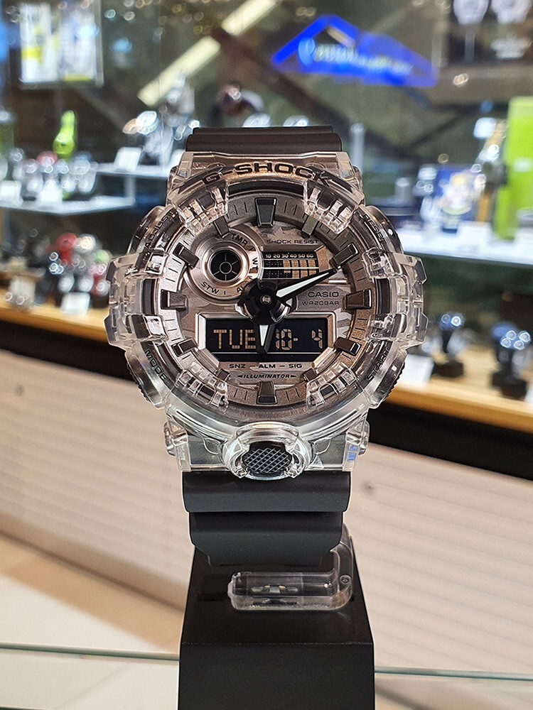 時計 CASIO G-SHOCK GA-700SKC-1ADR GA700SKC-1A | Transparent Analog-Digital Men's Watch - G