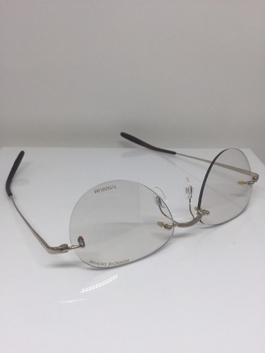 Pre-owned Porsche Design P7003 Titanium Eyeglasses C. A Satin Gold P 7003 Eyewear 52mm In Clear Demo Lenses