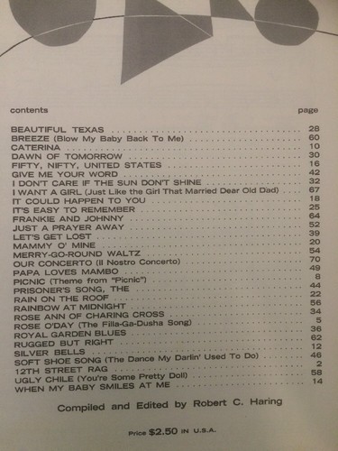 Vintage Pop Song Hits Sheet Music Book, Words/Music/Chords 1963