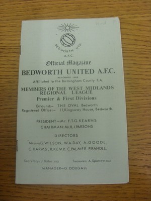 circa 1969 Bedworth United v Hednesford  (rusty staples). Any faults are noted i