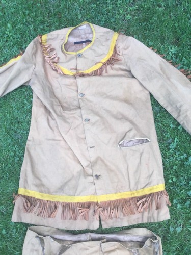 Vintage Reenactment Frontiersman Outfit Brown & Boy Scouts Be Prepared Buttons