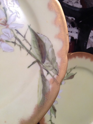 Limoges Charles Field 9 Salad Plates CFH / GDM Antique France Flowers