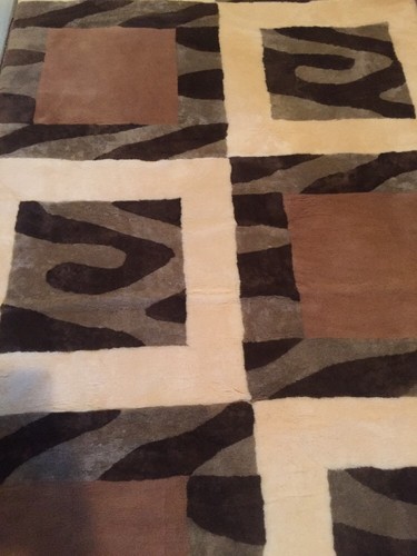 Genuine Shearling Inlaid Mattress Pad, Rug, Wall Hanging OOAK AMAZING ARTWORK!