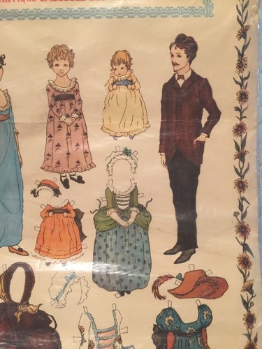 Kate Greenaway Antique Paper Dolls, Old Fashioned Embossed, MIP