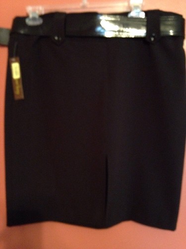 NWT Girls Copper Key Belted  Black Skirt. Size 13