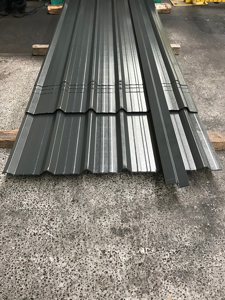 Box profile roofing sheets, slate grey polyester, other colours