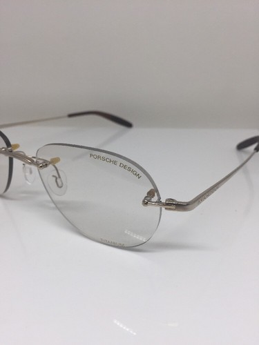 Pre-owned Porsche Design P7003 Titanium Eyeglasses C. A Satin Gold P 7003 Eyewear 52mm In Clear Demo Lenses