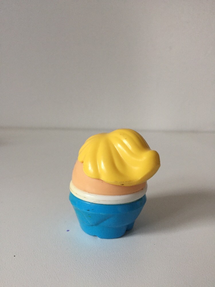 Little Tikes TODDLE TOTS Vintage GIRL w/ BLONDE Ponytail TOT FIGURE in BLUE