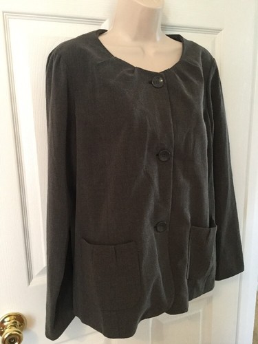 Tomorrows Mother Maternity Sz Small Gray Lined Jacket Blazer Career Button Front
