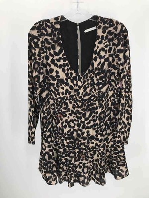 Three Eighty Two Tan Size Small Knee Length Long Sleeve Dress