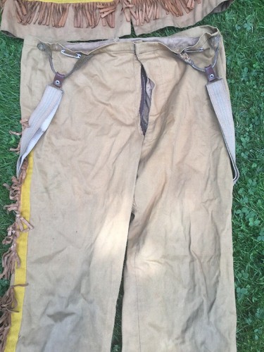 Vintage Reenactment Frontiersman Outfit Brown & Boy Scouts Be Prepared Buttons