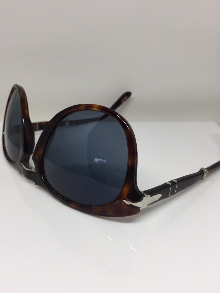 Pre-owned Persol Authentic  714 Sunglass Blue Polarized Steve Mcqueen Dark Havana 54mm In Polarized Blue Gradient