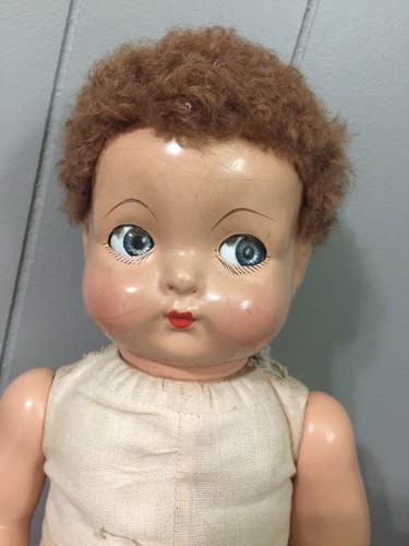 VINTAGE EFFANBEE COMPOSITION FLIRTY EYE DOLL 16