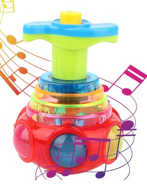 Spinning Top Toy Toddler LED Shining Music Spinner Toy Light Up Spinning Tops