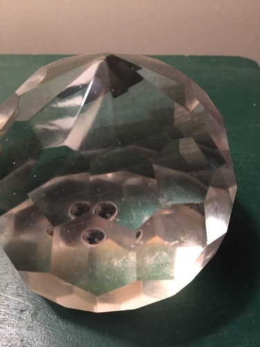 Large Multi Faceted Art Glass Paperweight Globe Shape 4