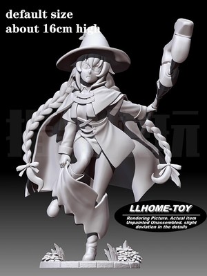 Anime character Roxy hold Magic staff cute Resin 3D Print GK Kit Figure Gift