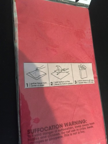 Spritz Gift Wrap Tissue Paper 8 Sheets Pink And White W/ Gold Polka Dots