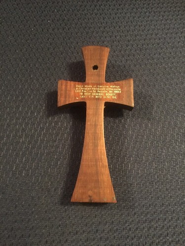Wedding Cross Genuine Walnut Handcraft of Rockville MD 4.5 inches