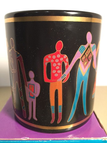 Laurel Burch Talismen Mug Cup MG1125 Black & Gold Detail NIB
