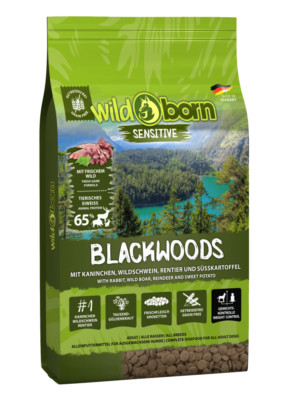 Wildborn Blackwoods 12 kg - getreidefreies Hundefutter mit Kaninchen & Süßk.