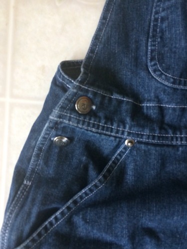 VTG WINNIE THE POOH OVERALLS Disney Adult Large Patches front and Back