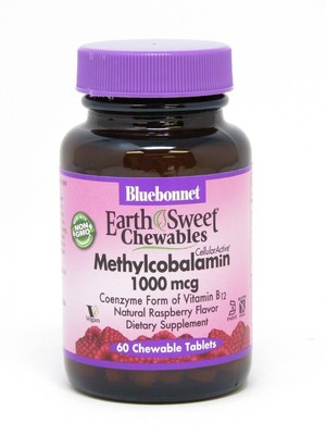 Bluebonnet Earth Sweet Chewable Метилкобаламин 1000 мкг 60 жевательных таблеток